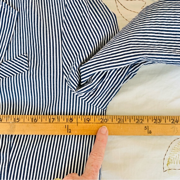 ANNE KLEIN Seersucker Stripe Single Button Front Blazer Sz M - Picture 14 of 16